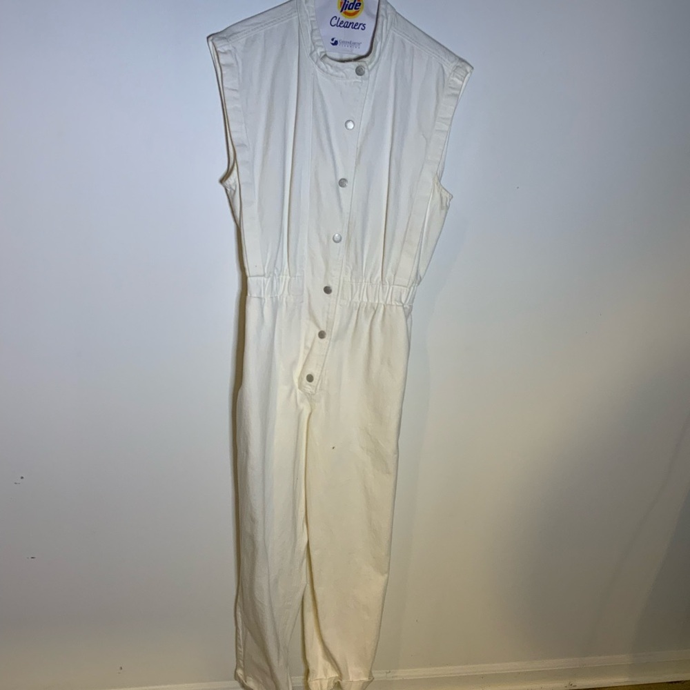 Blank NYC White Jean Jumpsuit